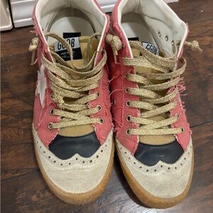 Golden Goose Women's Pink and Tan Sneakers